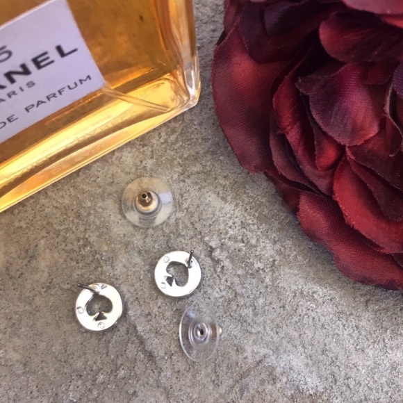 Kate Spade Silver Spot The Spade Crystal Earrings - Picture 7 of 7